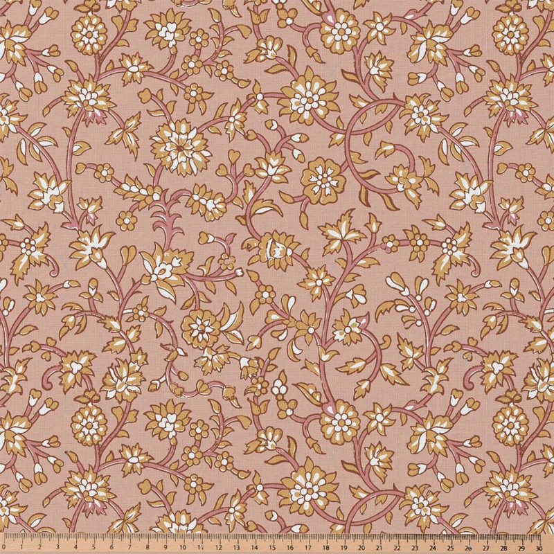 Algodón estampado JHANSI4 Rosa / Camello